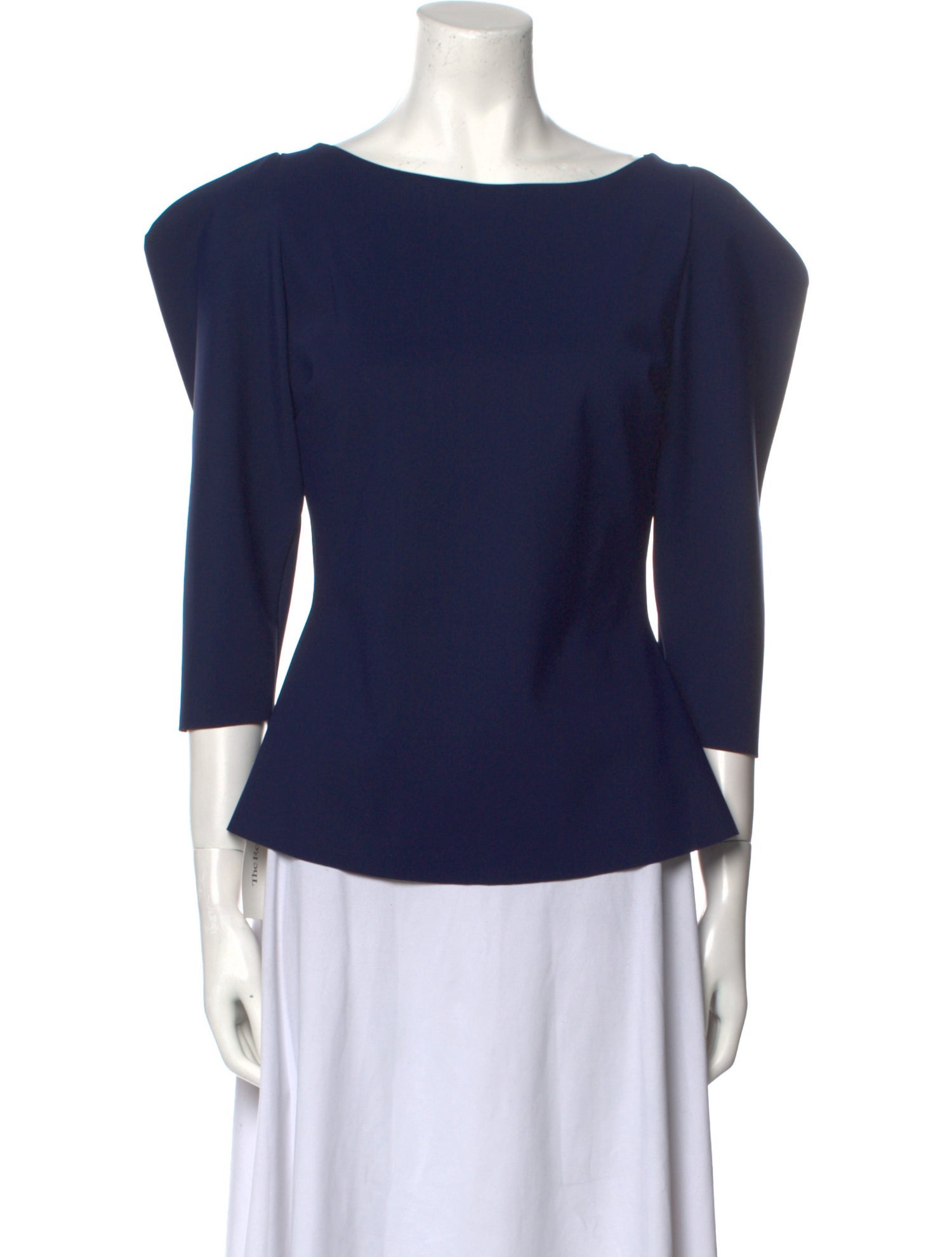 La Petite Robe di Chiara Boni Bateau Neckline Three-Quarter Sleeve Blouse