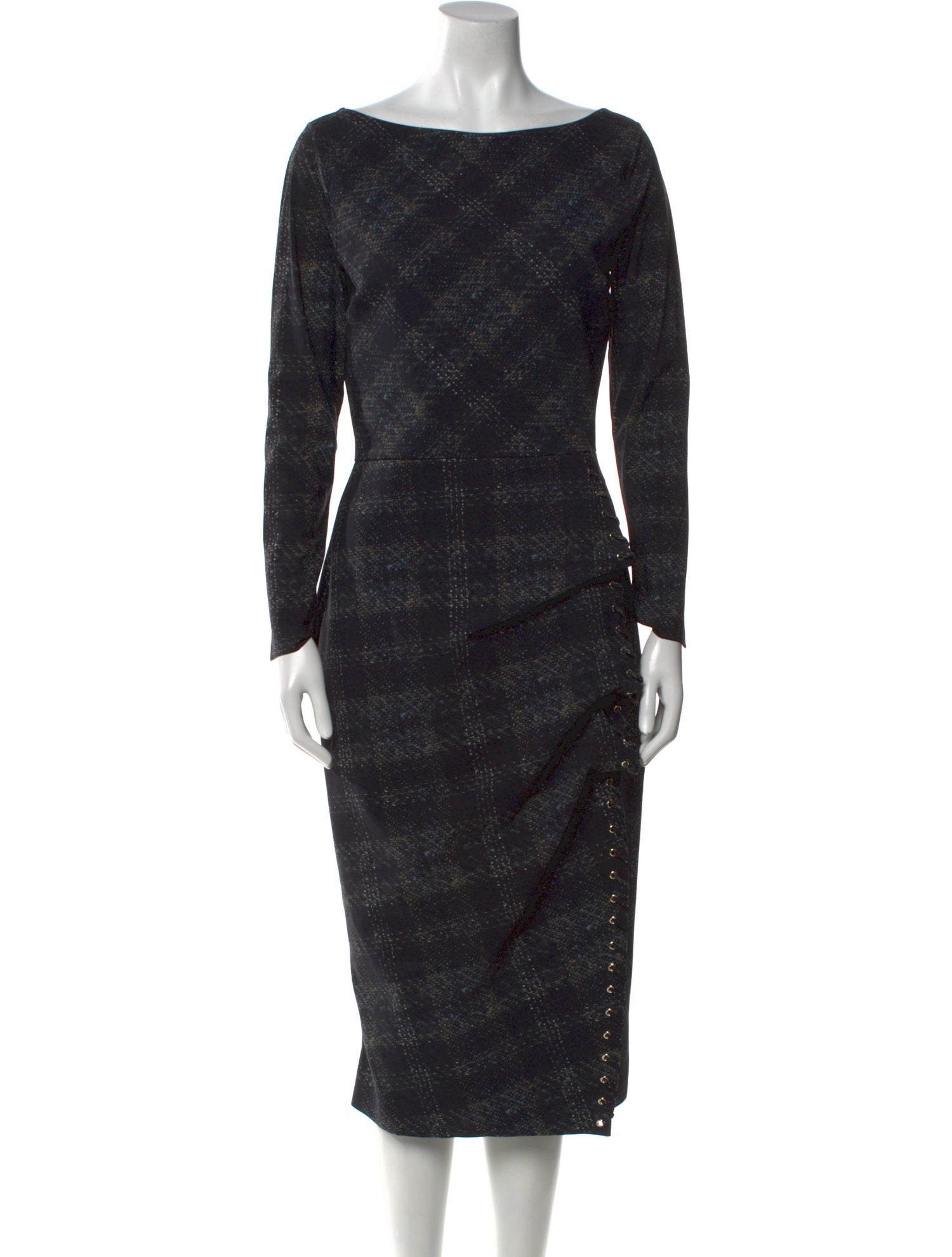 La Petite Robe di Chiara Boni Plaid Print Midi Length Dress