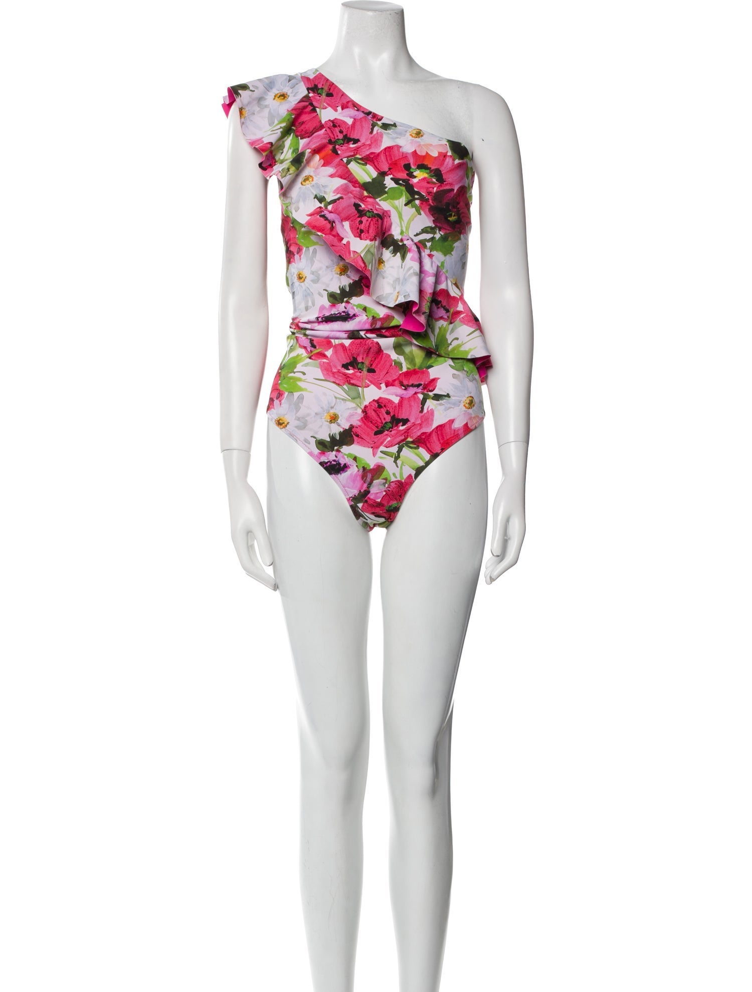 La Petite Robe di Chiara Boni Floral Print Ruffle Embellishment One-Piece