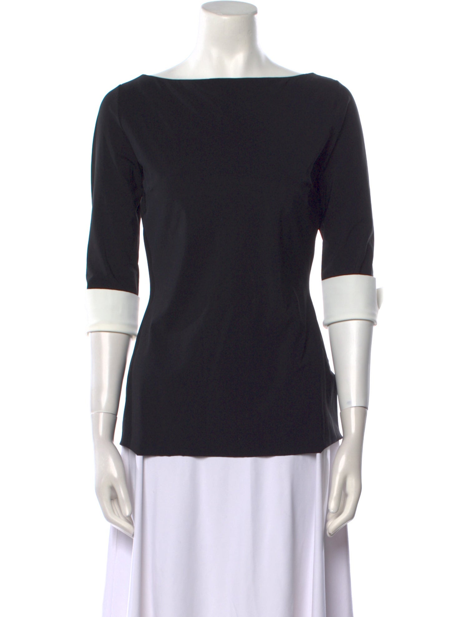 La Petite Robe di Chiara Boni Bateau Neckline Three-Quarter Sleeve T-Shirt