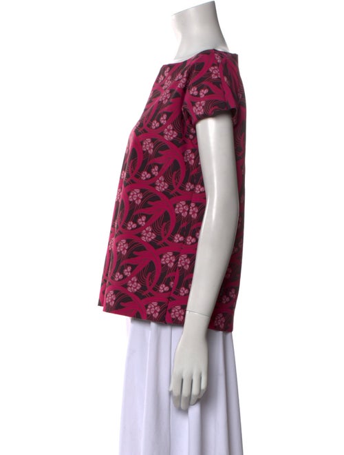 La Petite Robe di Chiara Boni Floral Print Bateau Neckline Blouse