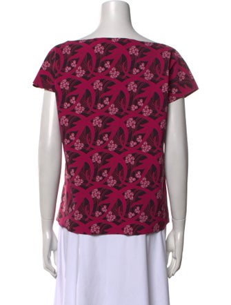 La Petite Robe di Chiara Boni Floral Print Bateau Neckline Blouse