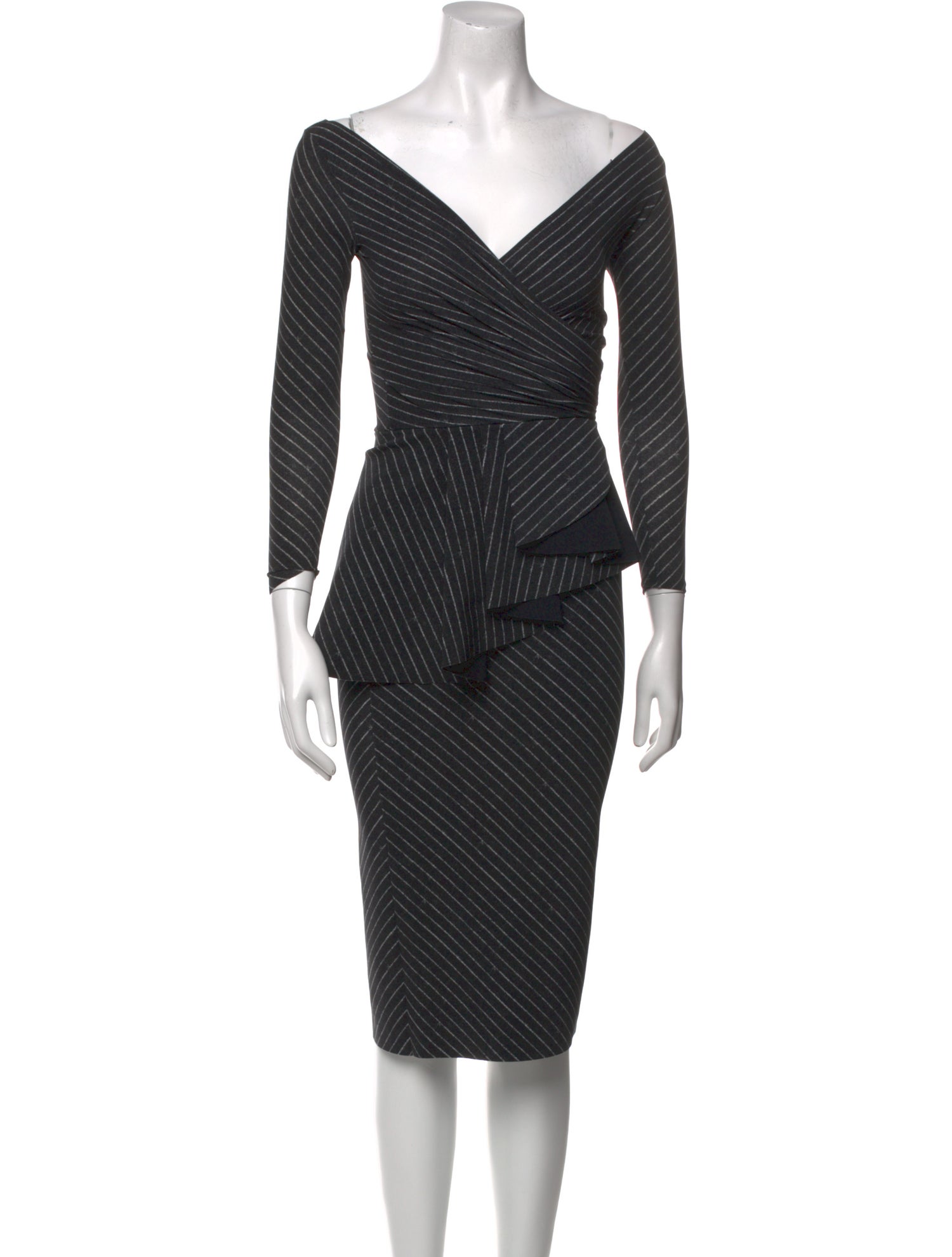 La Petite Robe di Chiara Boni Striped Knee-Length Dress w/ Tags