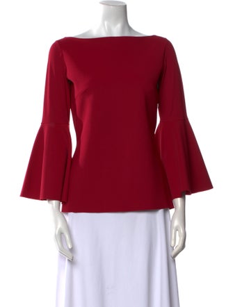 La Petite Robe di Chiara Boni Bateau Neckline Three-Quarter Sleeve Blouse