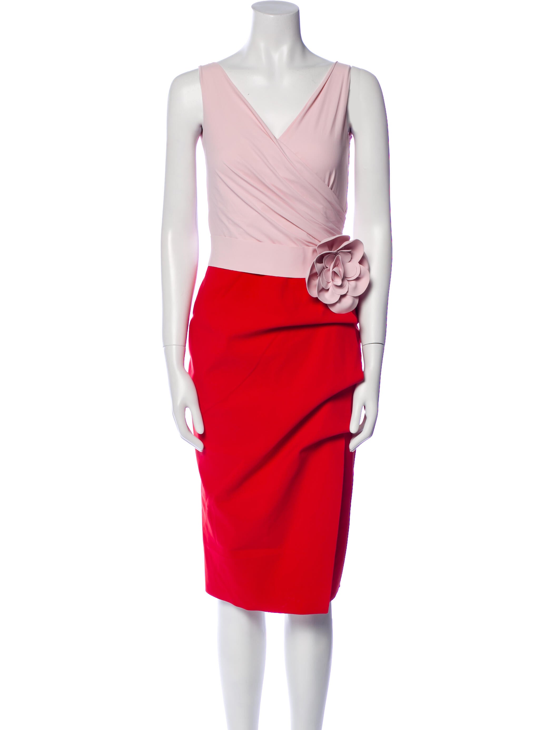 La Petite Robe di Chiara Boni Colorblock Pattern Knee-Length Dress w/ Tags