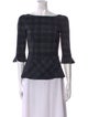 La Petite Robe di Chiara Boni Plaid Print Bateau Neckline Tunic