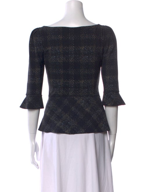 La Petite Robe di Chiara Boni Plaid Print Bateau Neckline Tunic