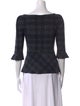 La Petite Robe di Chiara Boni Plaid Print Bateau Neckline Tunic