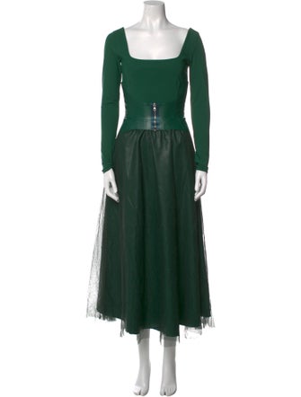 La Petite Robe di Chiara Boni Square Neckline Long Dress