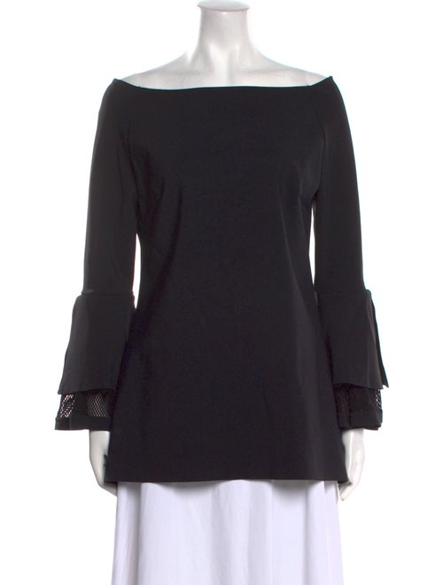 La Petite Robe di Chiara Boni Bateau Neckline Long Sleeve Blouse