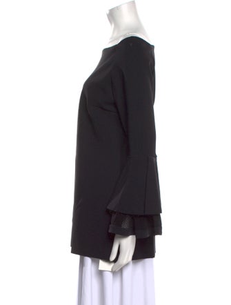 La Petite Robe di Chiara Boni Bateau Neckline Long Sleeve Blouse