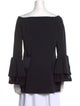 La Petite Robe di Chiara Boni Bateau Neckline Long Sleeve Blouse