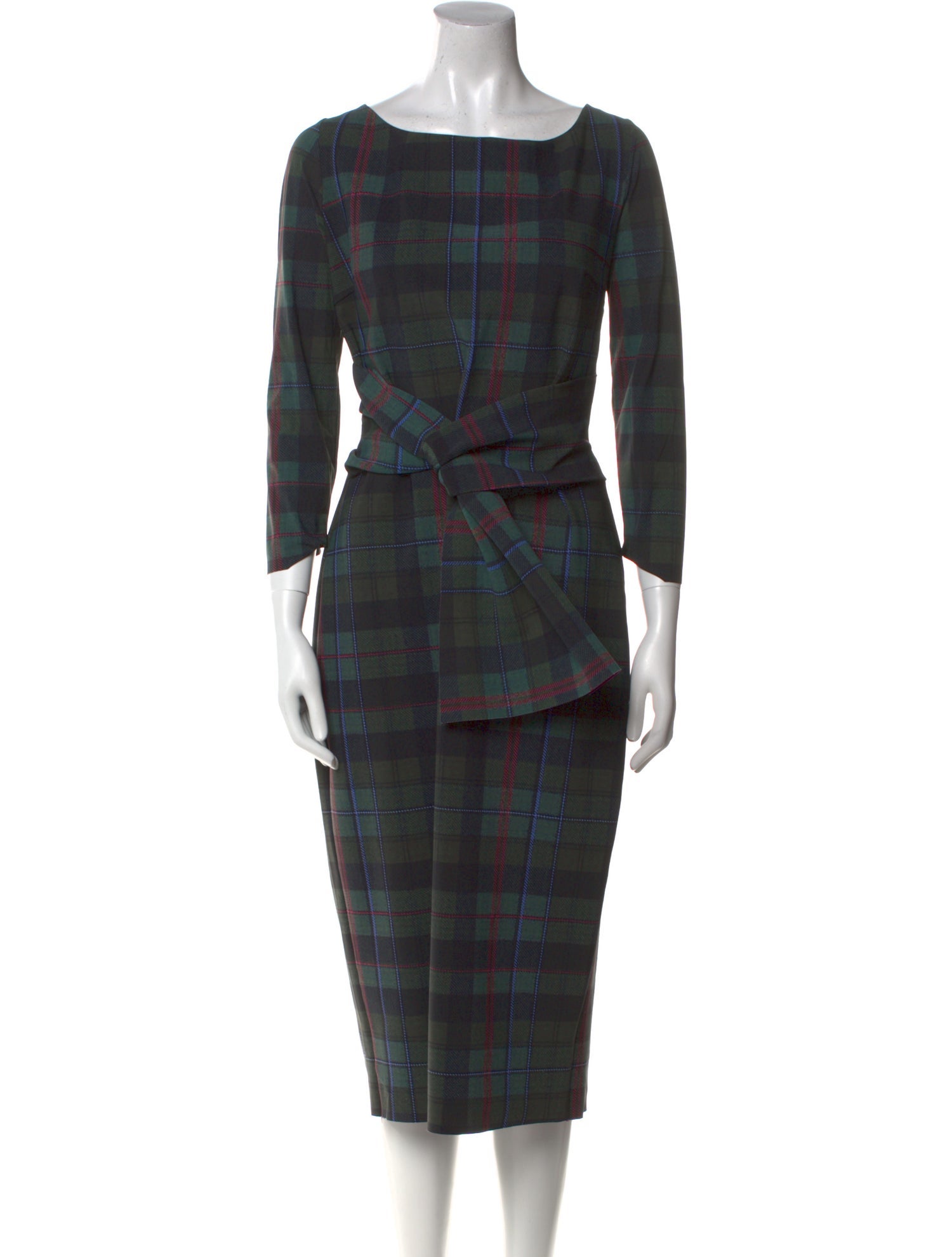 La Petite Robe di Chiara Boni Plaid Print Midi Length Dress