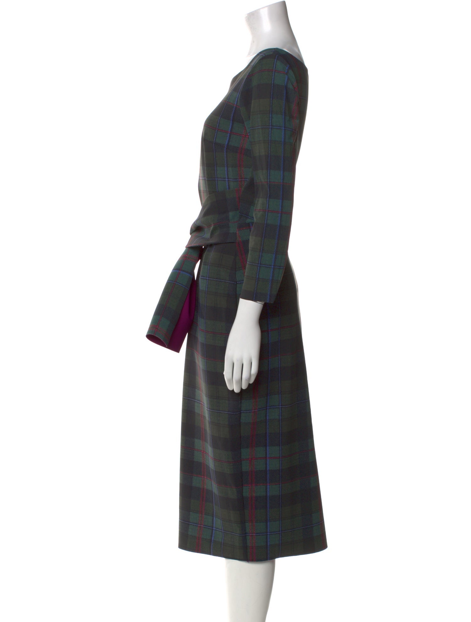 La Petite Robe di Chiara Boni Plaid Print Midi Length Dress