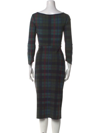 La Petite Robe di Chiara Boni Plaid Print Midi Length Dress