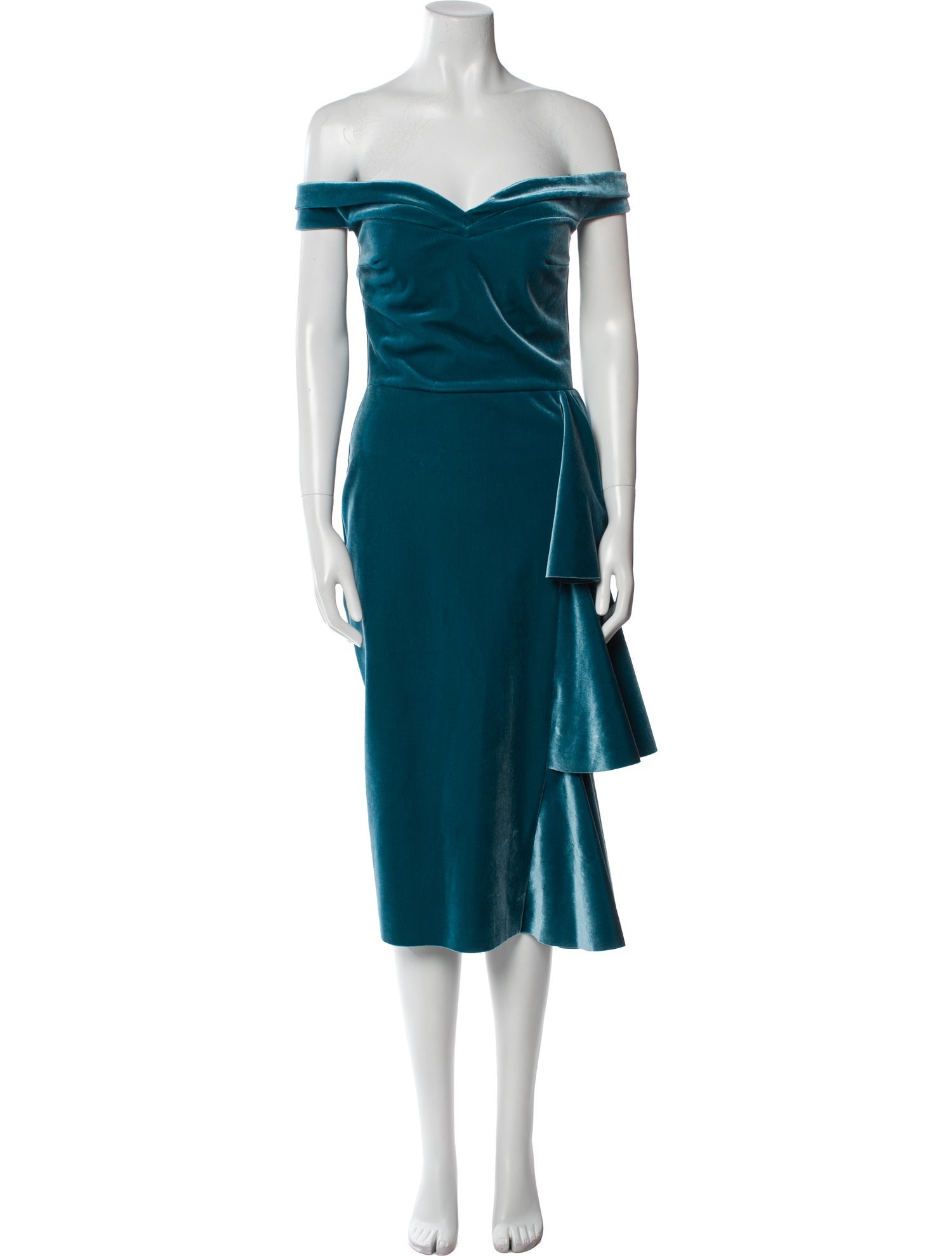 La Petite Robe di Chiara Boni Off-The-Shoulder Knee-Length Dress w/ Tags