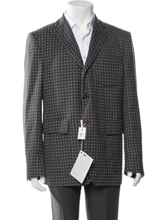 Wooster + Lardini Wool Polka Dot Print Blazer