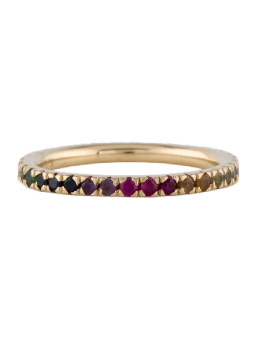 The Last Line 14K Multistone Rainbow Eternity Band 14K Yellow Gold