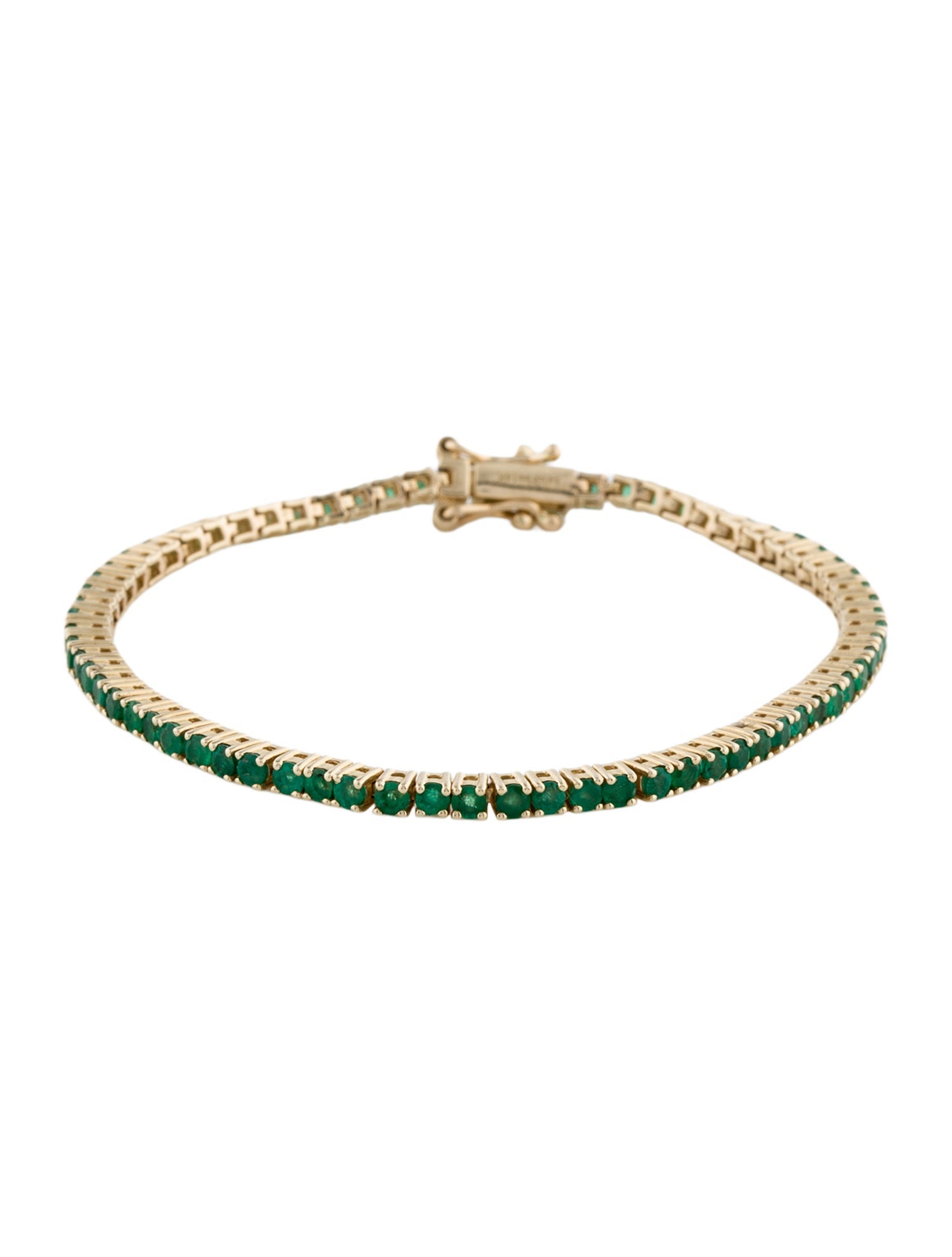 The Last Line 14K 2.00ctw Emerald Perfect Tennis Bracelet