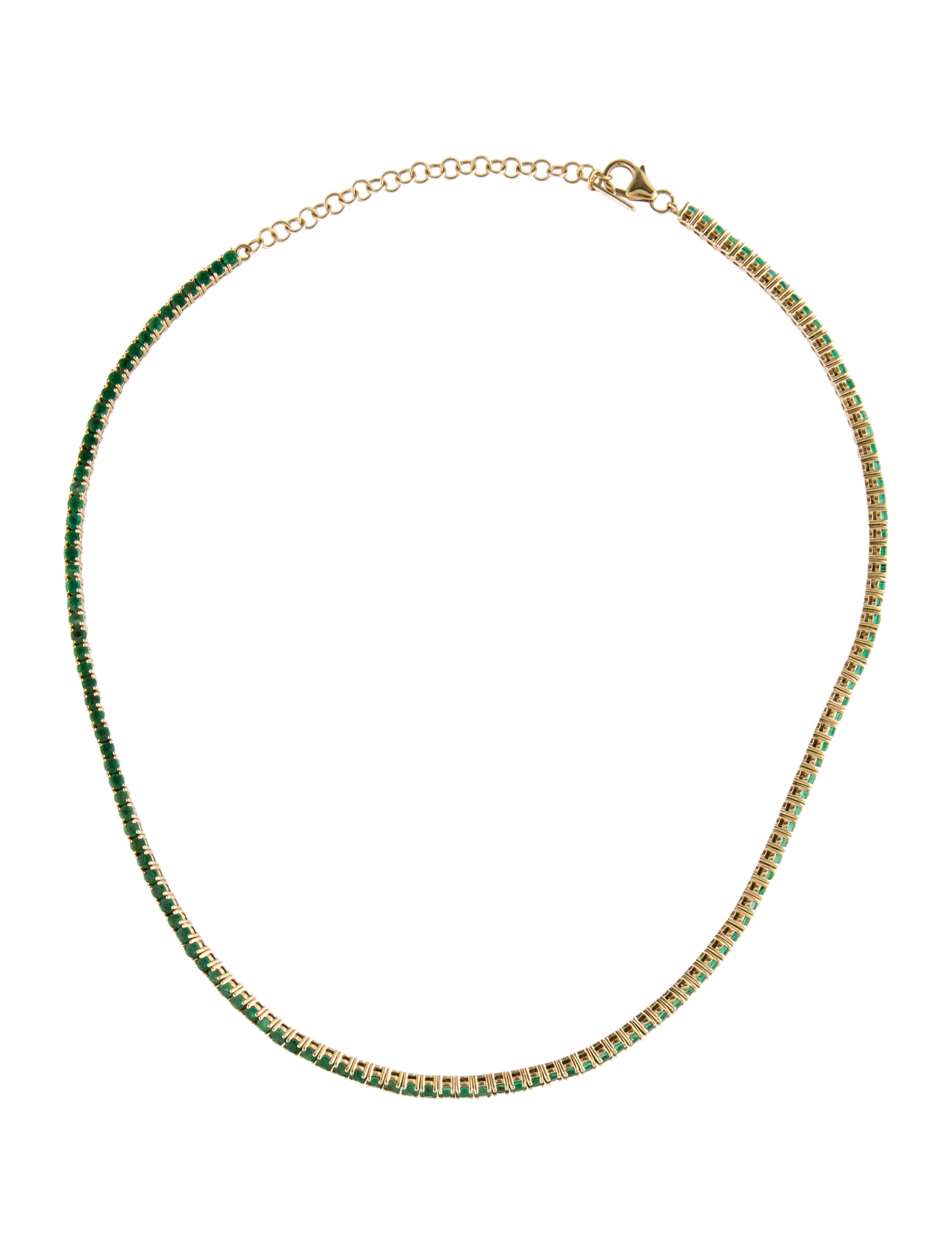 The Last Line 14K 4.32ctw Emerald Perfect Tennis Choker Necklace