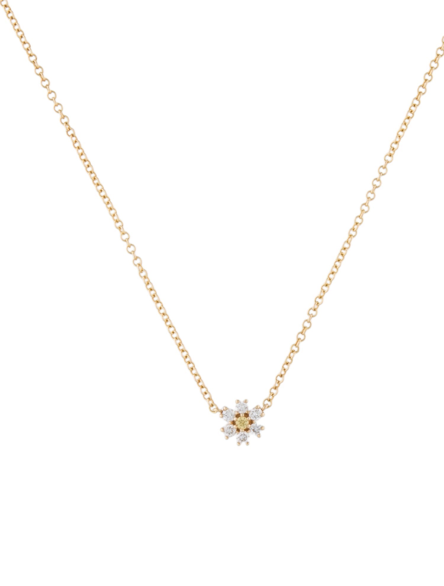 The Last Line 14K Sapphire & Diamond Mini Flower Necklace