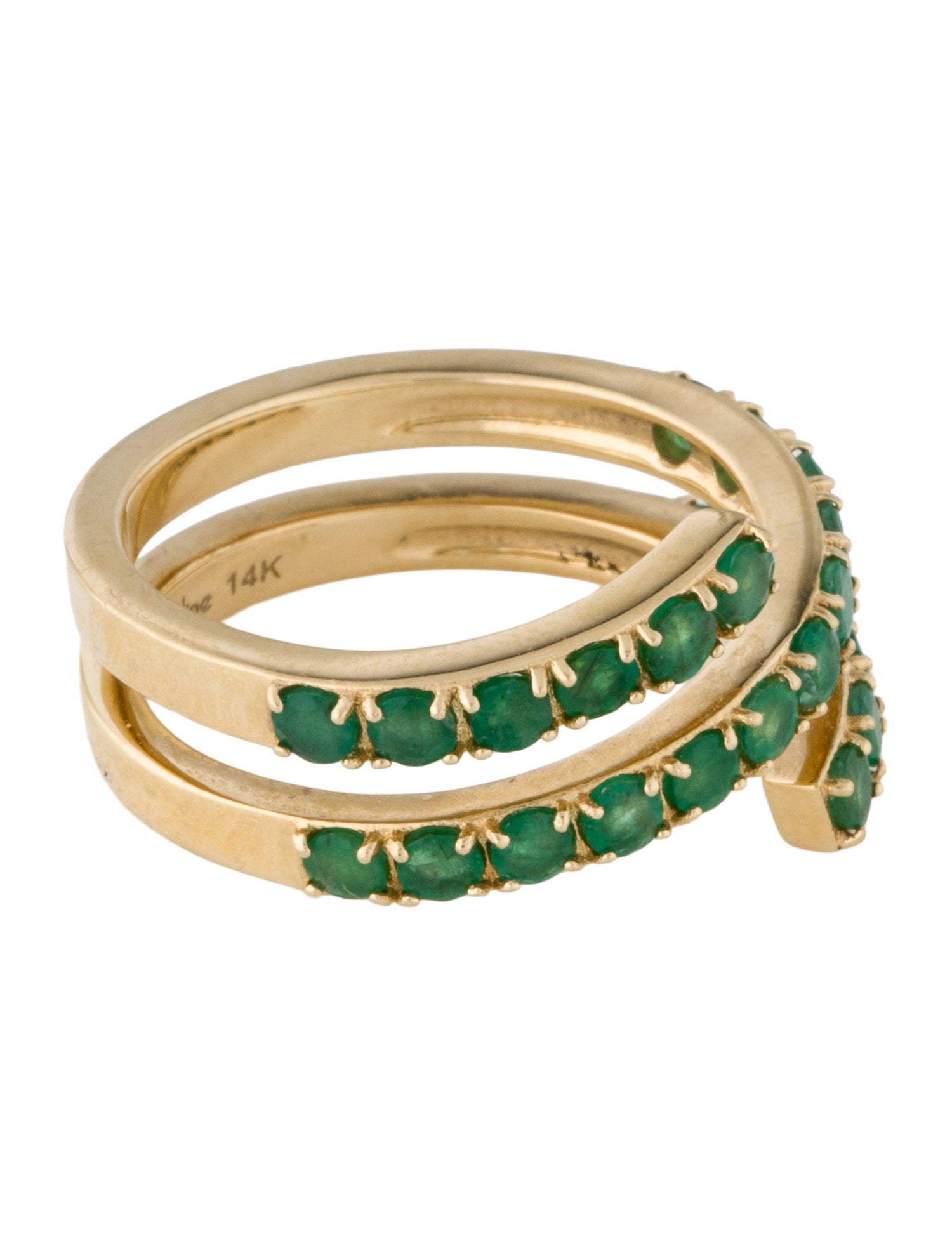 The Last Line 14K 1.42ctw Emerald Double Twist Ring