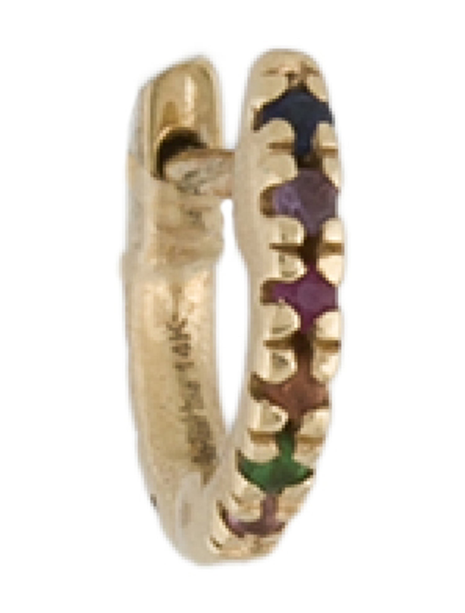 The Last Line 14K Ruby, Multi-Color Sapphire & Tsavorite Garnet Tiny Huggie Earring