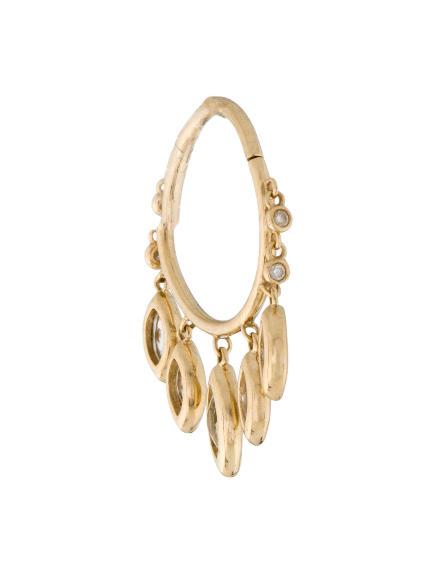 The Last Line 14K Topaz Single Hoop Earring