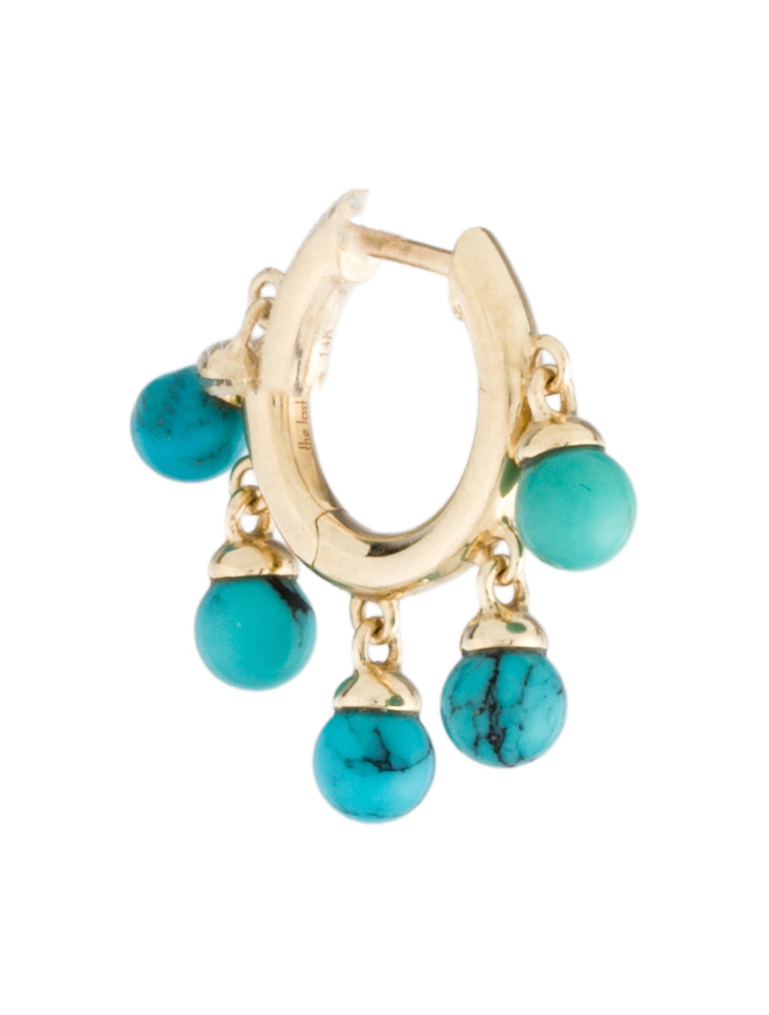 The Last Line 14K Turquoise Single Hoop Earring