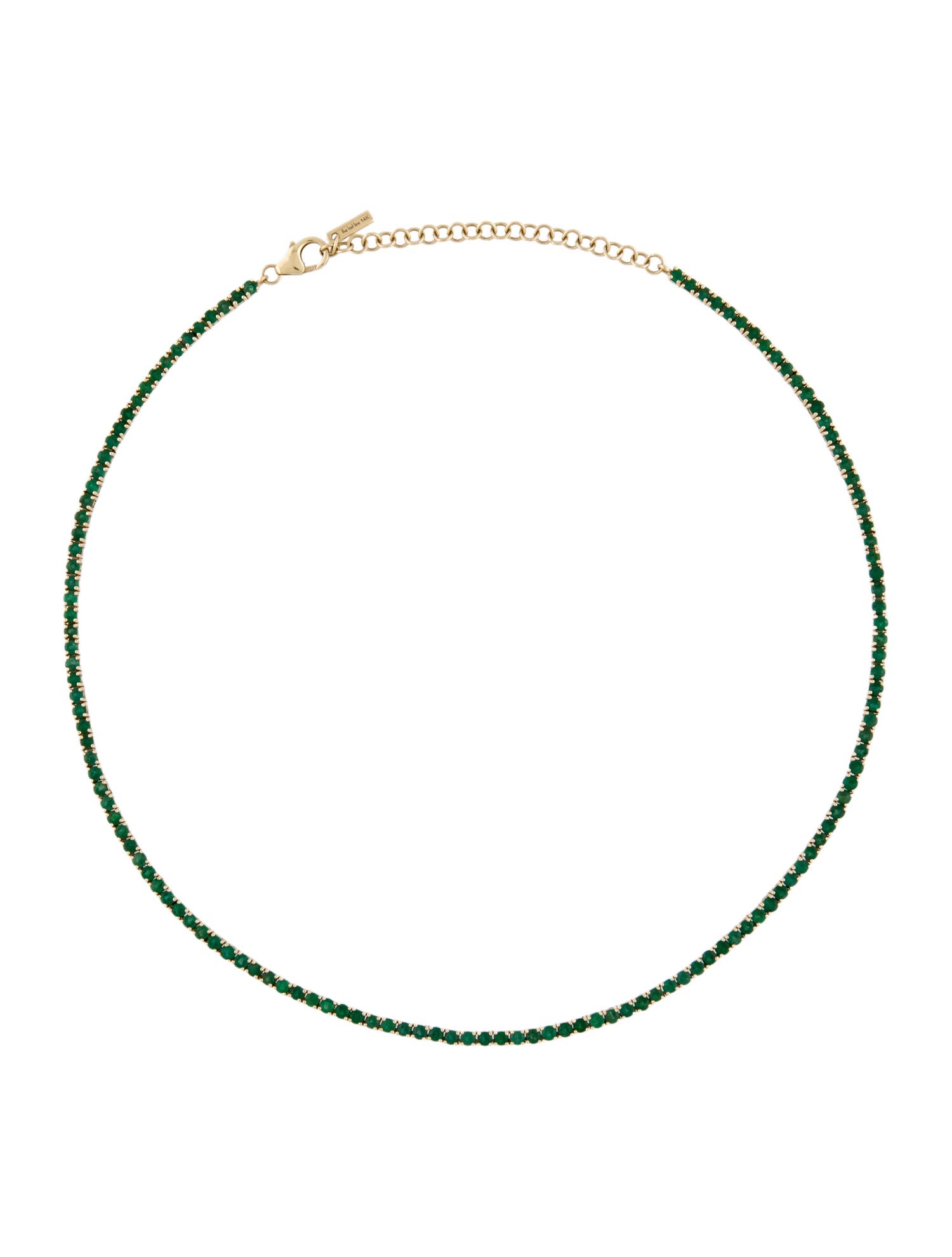The Last Line 14K 4.32ctw Emerald Perfect Tennis Collar Necklace