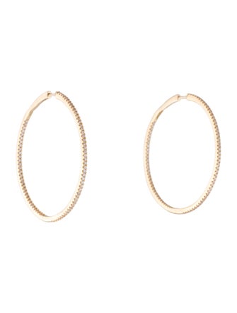 The Last Line 14K Diamond Double Extra Large Inside-Out Hoop Earrings