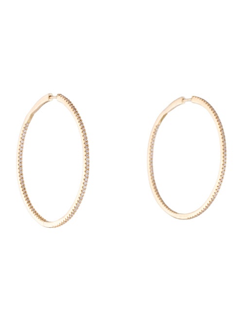 The Last Line 14K Diamond Double Extra Large Inside-Out Hoop Earrings