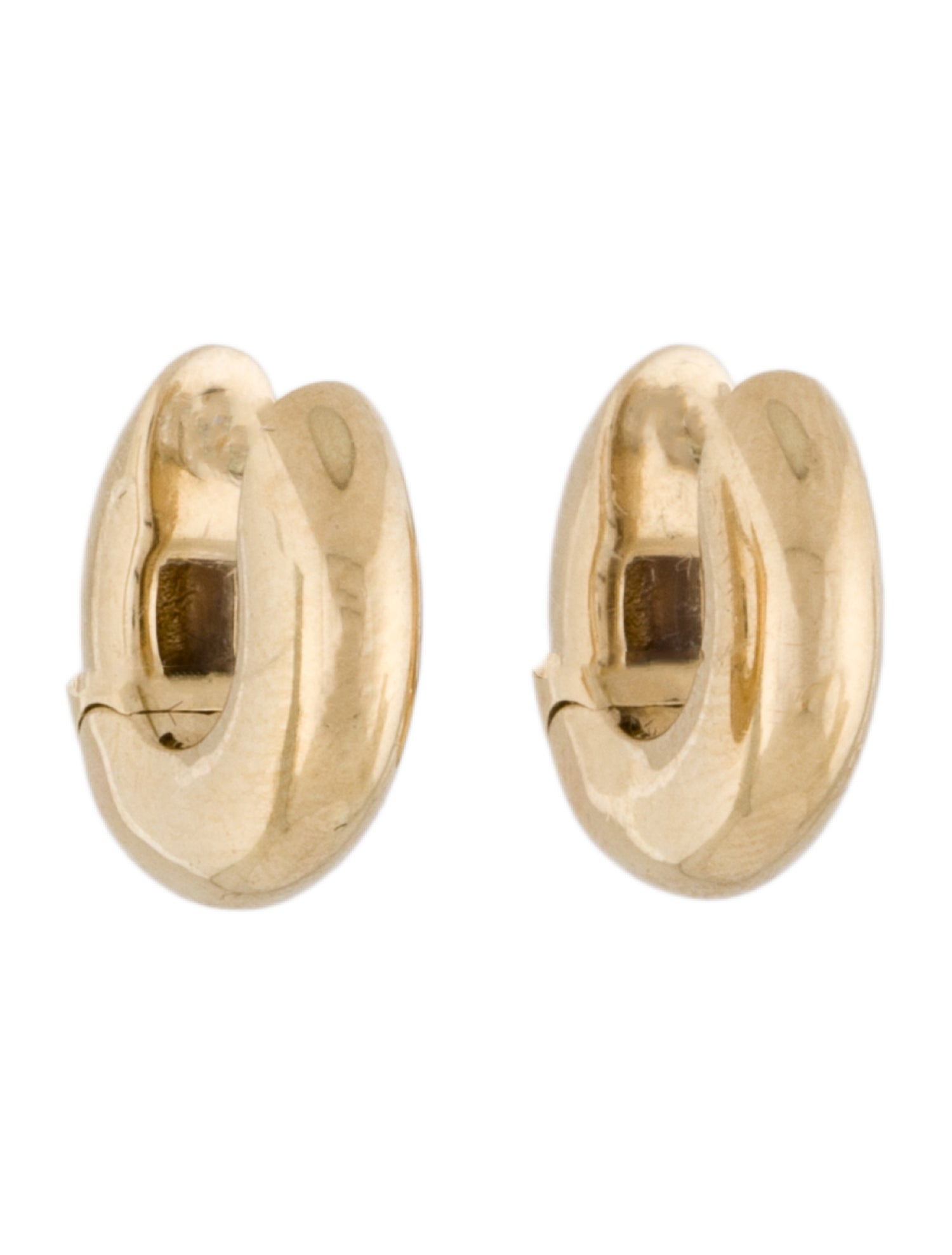 The Last Line 14K Wide Hoop #4 Huggie Earrings