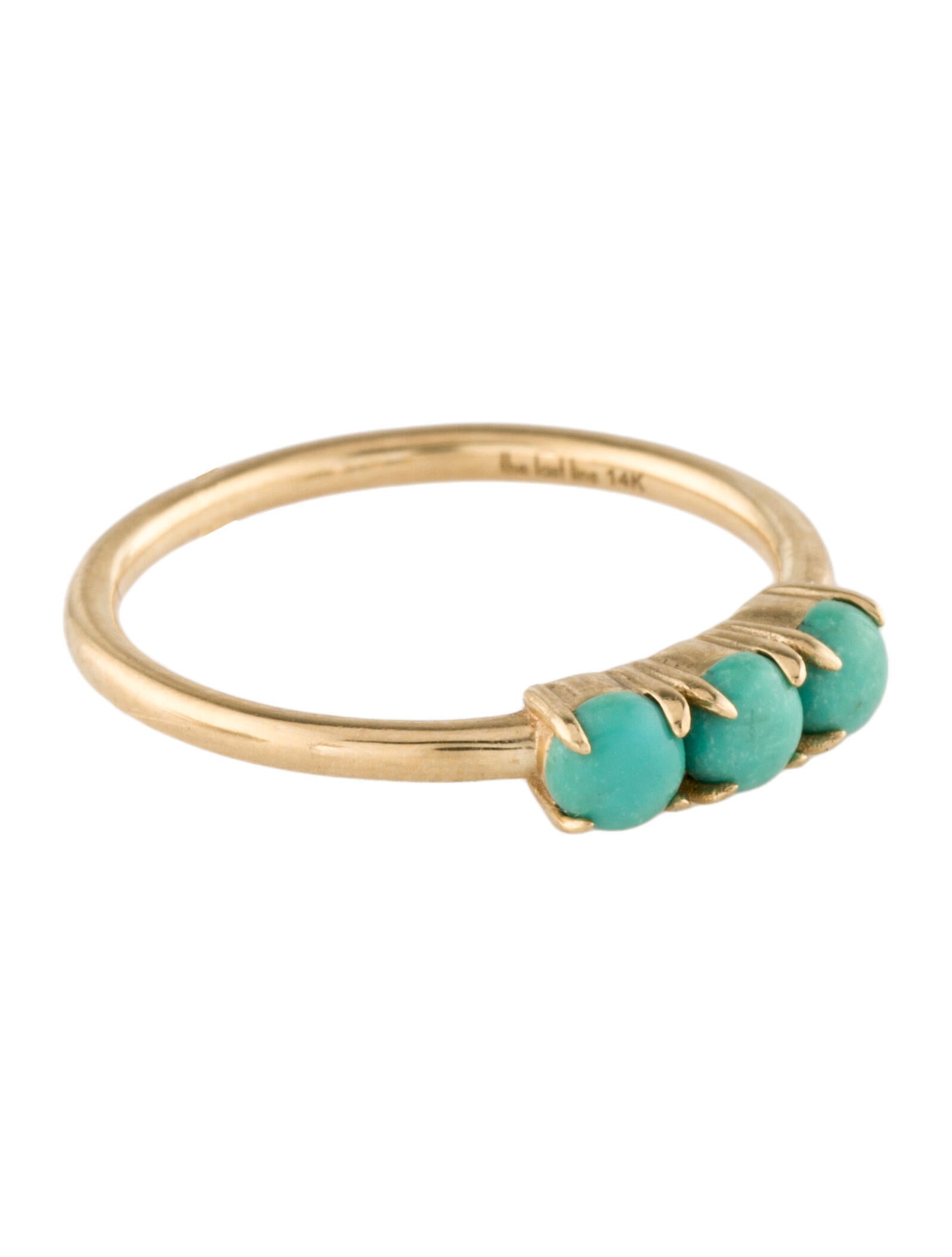 The Last Line 14K Turquoise Triple Stone Band
