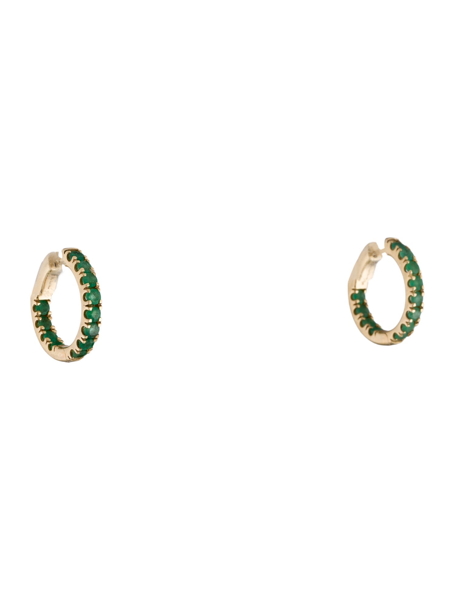 The Last Line 14K Emerald Inside-Out Hoop Earrings