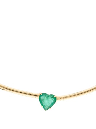 The Last Line 14K 2.65ct Emerald Heart Pendant Necklace