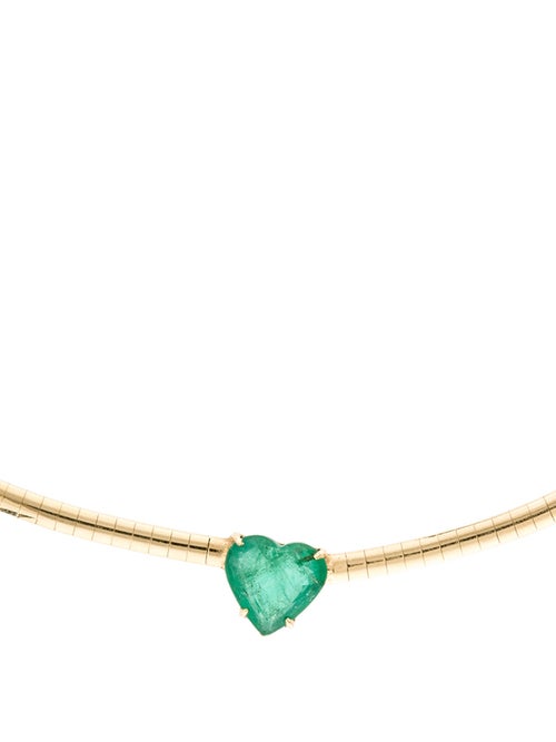 The Last Line 14K 2.65ct Emerald Heart Pendant Necklace