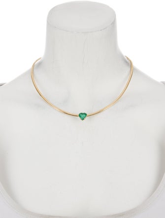 The Last Line 14K 2.65ct Emerald Heart Pendant Necklace