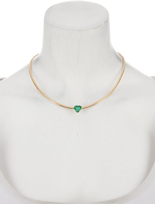 The Last Line 14K 2.65ct Emerald Heart Pendant Necklace