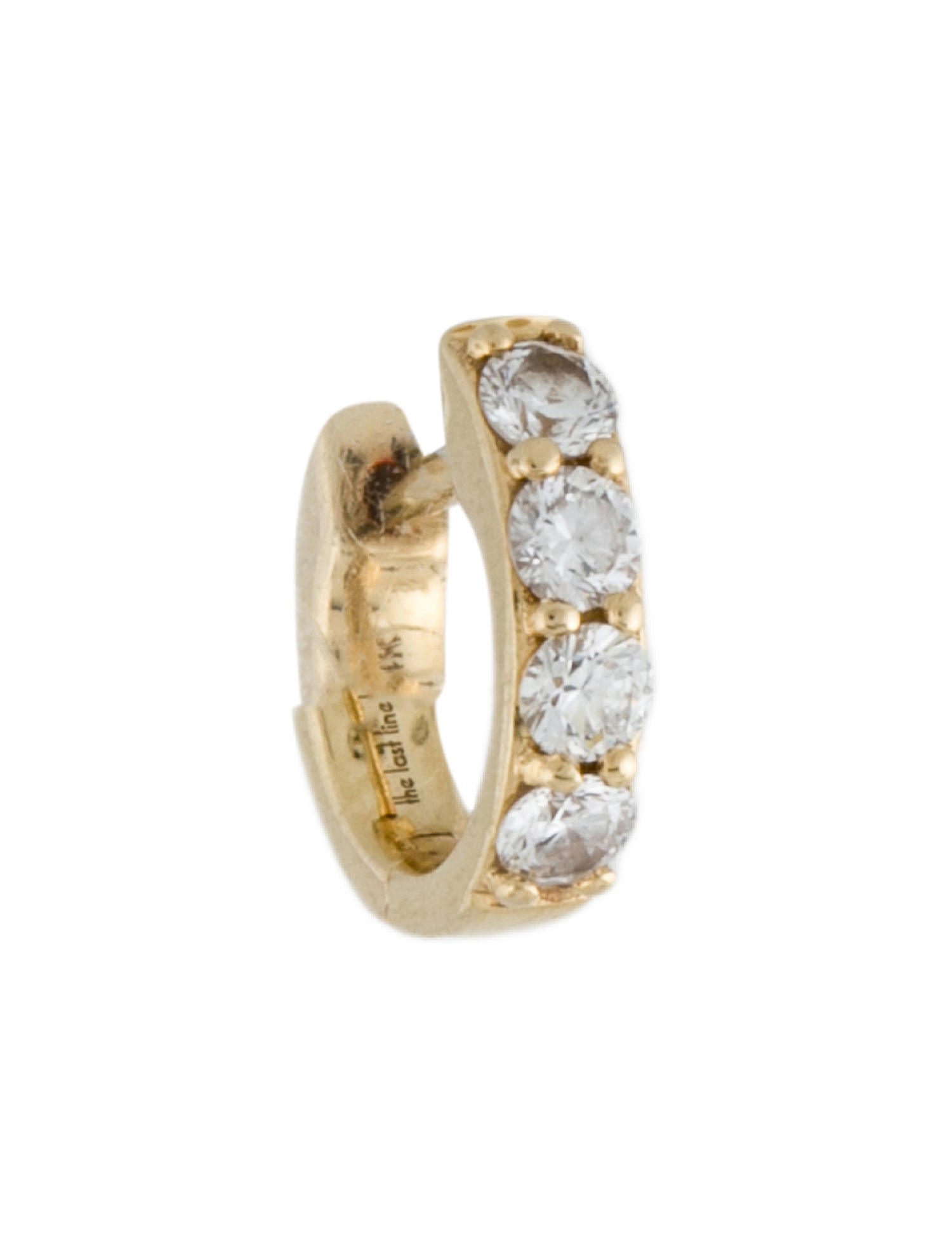 The Last Line 14K Diamond Small Biggie Single Huggie Earring