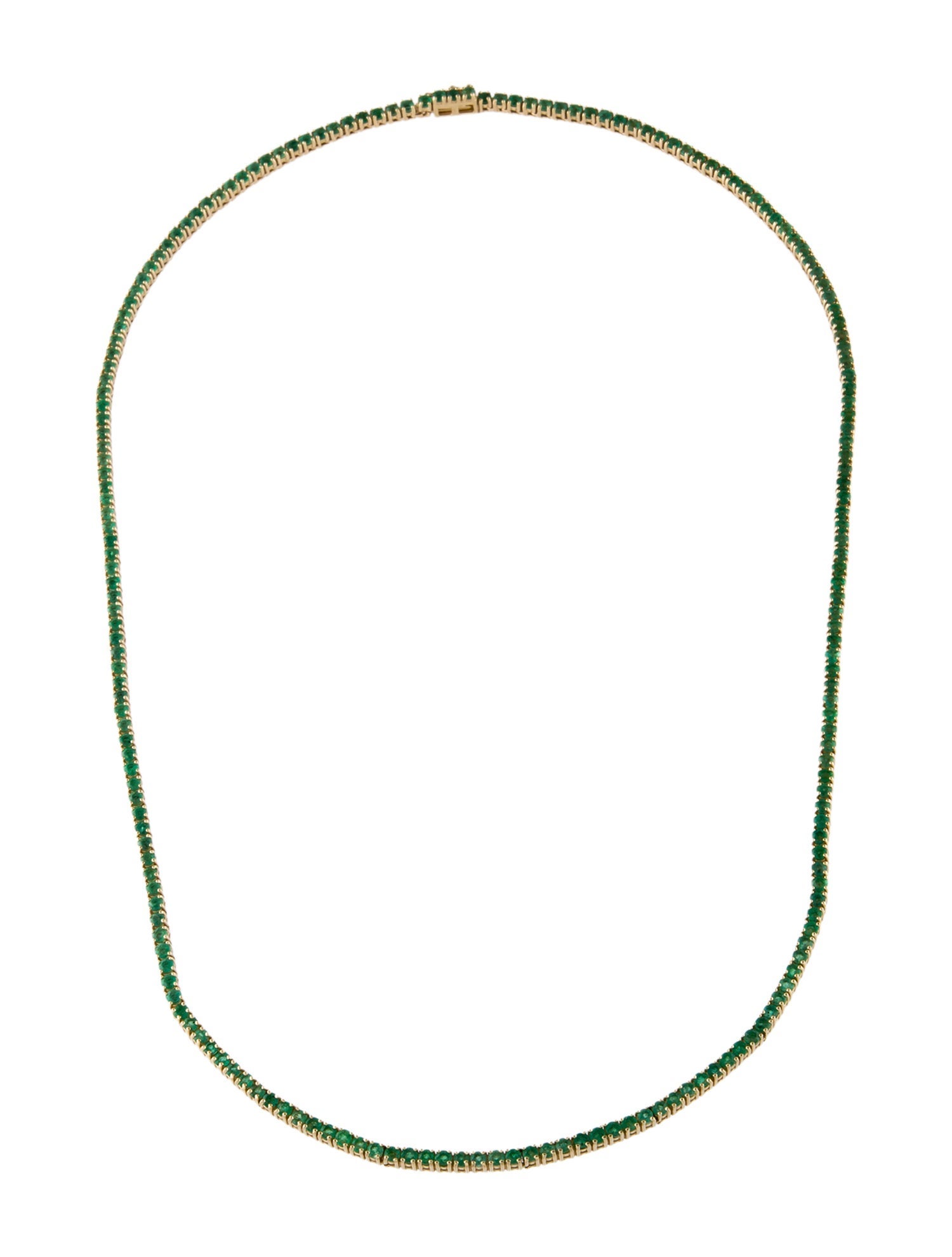 The Last Line 14K 5.97ctw Emerald Tennis Necklace