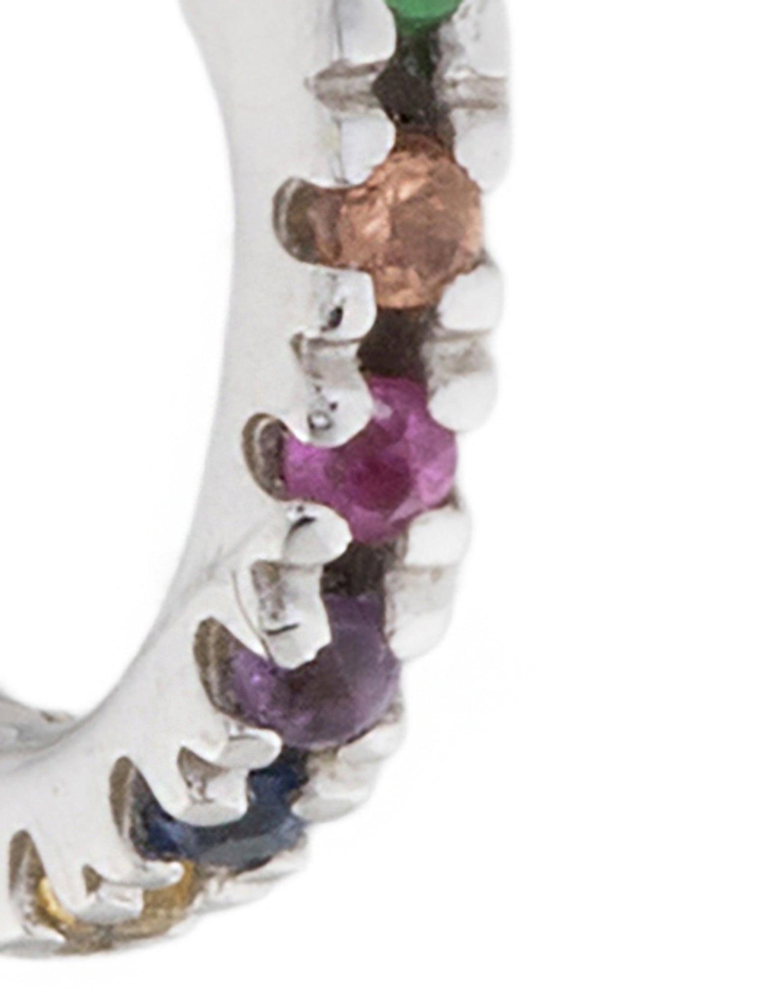 The Last Line 14K Sapphire, Ruby & Tsavorite Single Huggie Earring