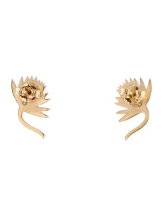 L'Atelier Nawbar 18K Mother of Pearl & Diamond Flower Stud Earrings