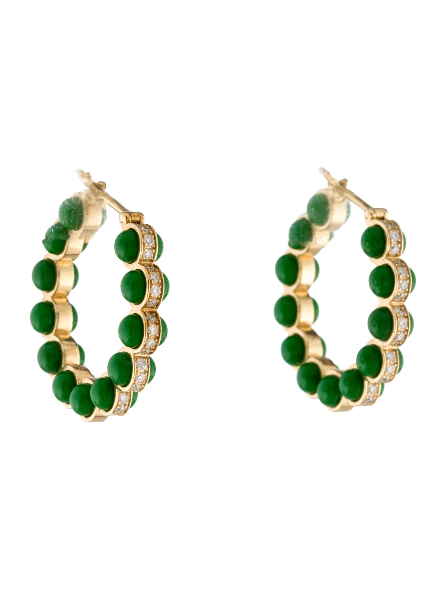 L'Atelier Nawbar 18K Diamond & Enamel Chlorine Large Hoop Earrings