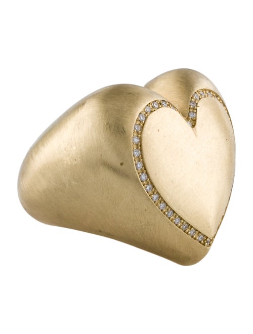 Lauren Rubinski 14K Diamond Puffed Heart Cocktail Ring