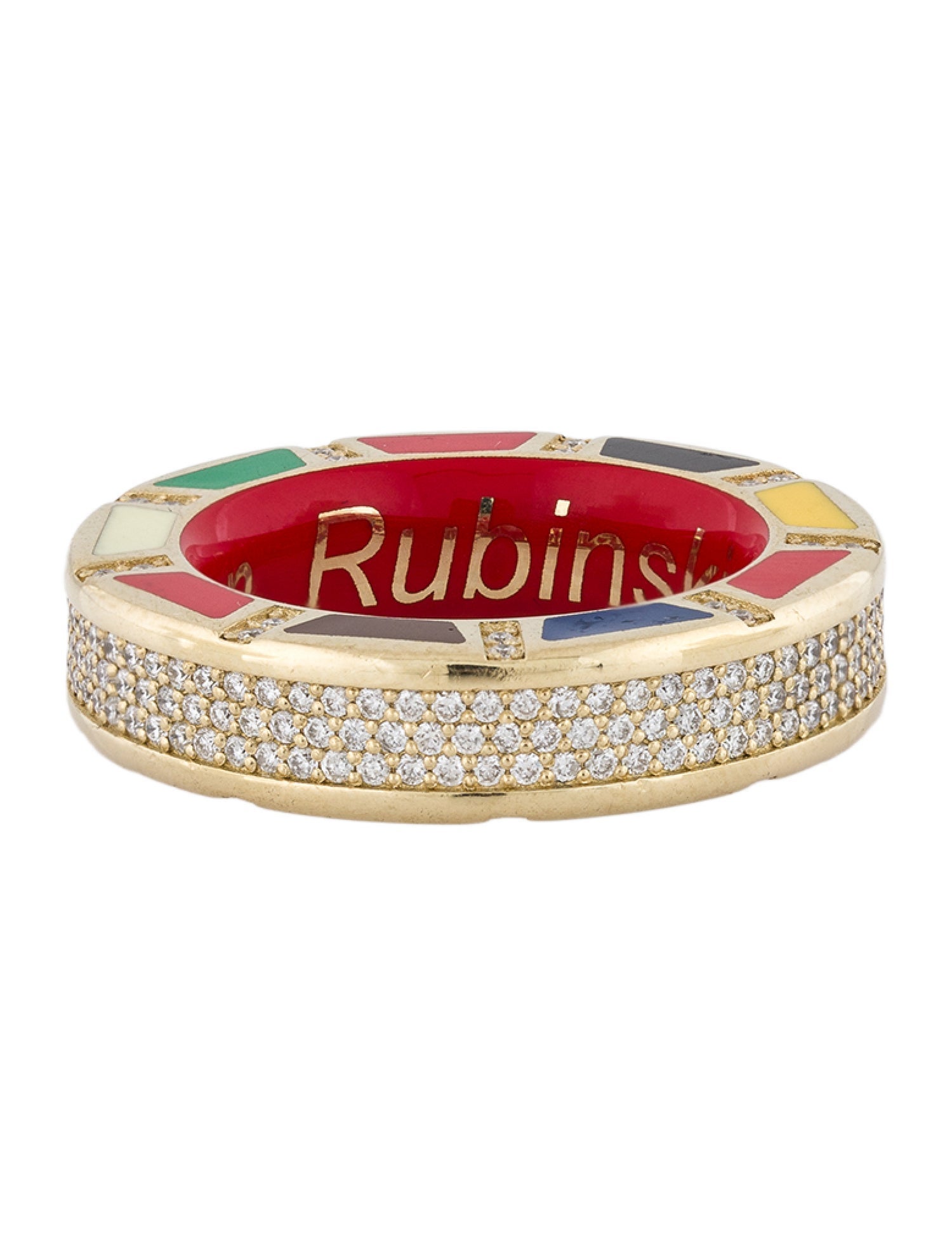 Lauren Rubinski 14K Diamond & Enamel Eternity Band