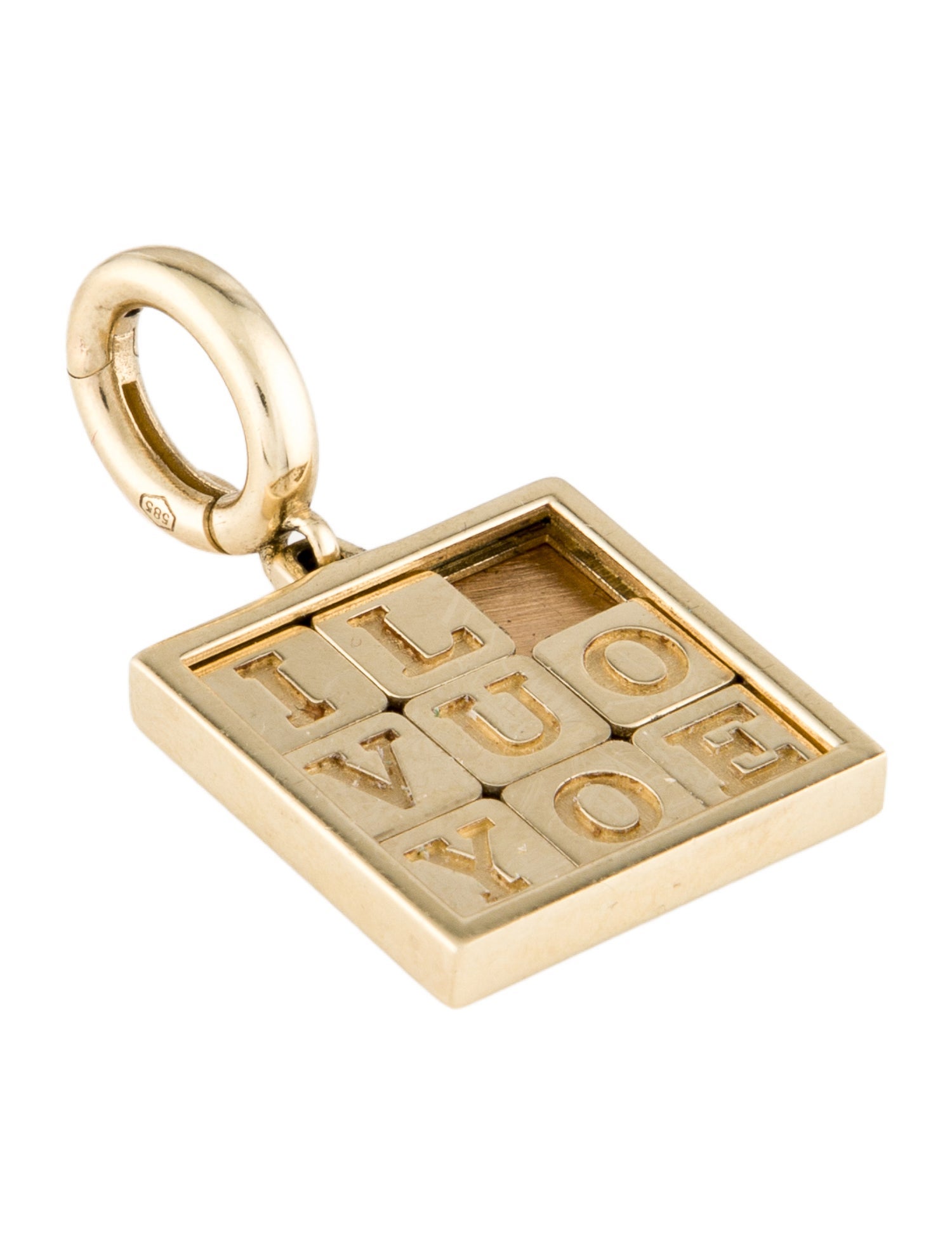 Lauren Rubinski 14K 'I Love You' Puzzle Pendant