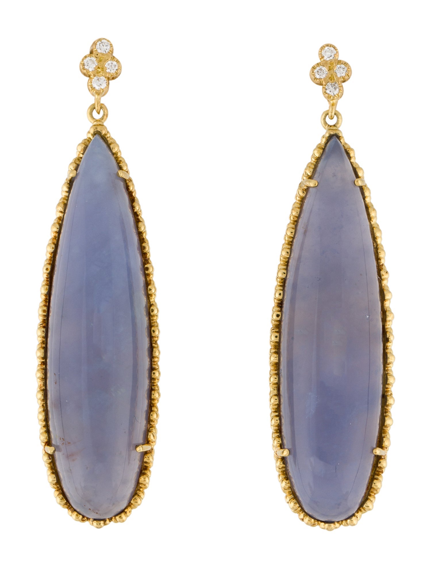Lauren K 18K Diamond & Dyed Chalcedony Double Drop Earrings