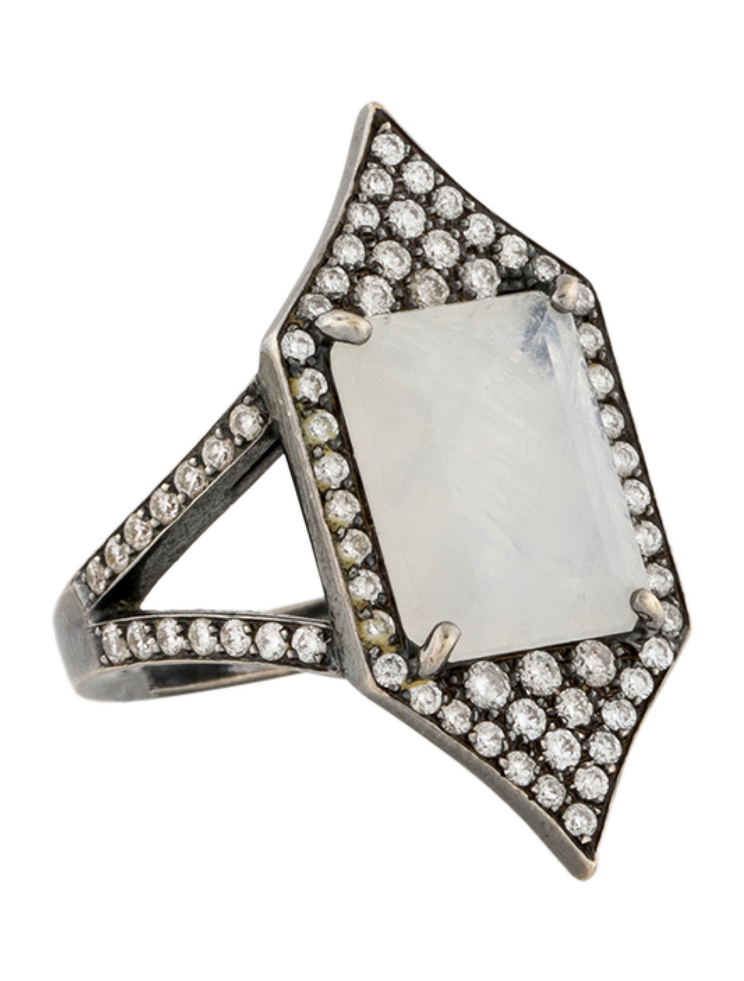 Lauren K 18K Labradorite Moonstone & Diamond Ring