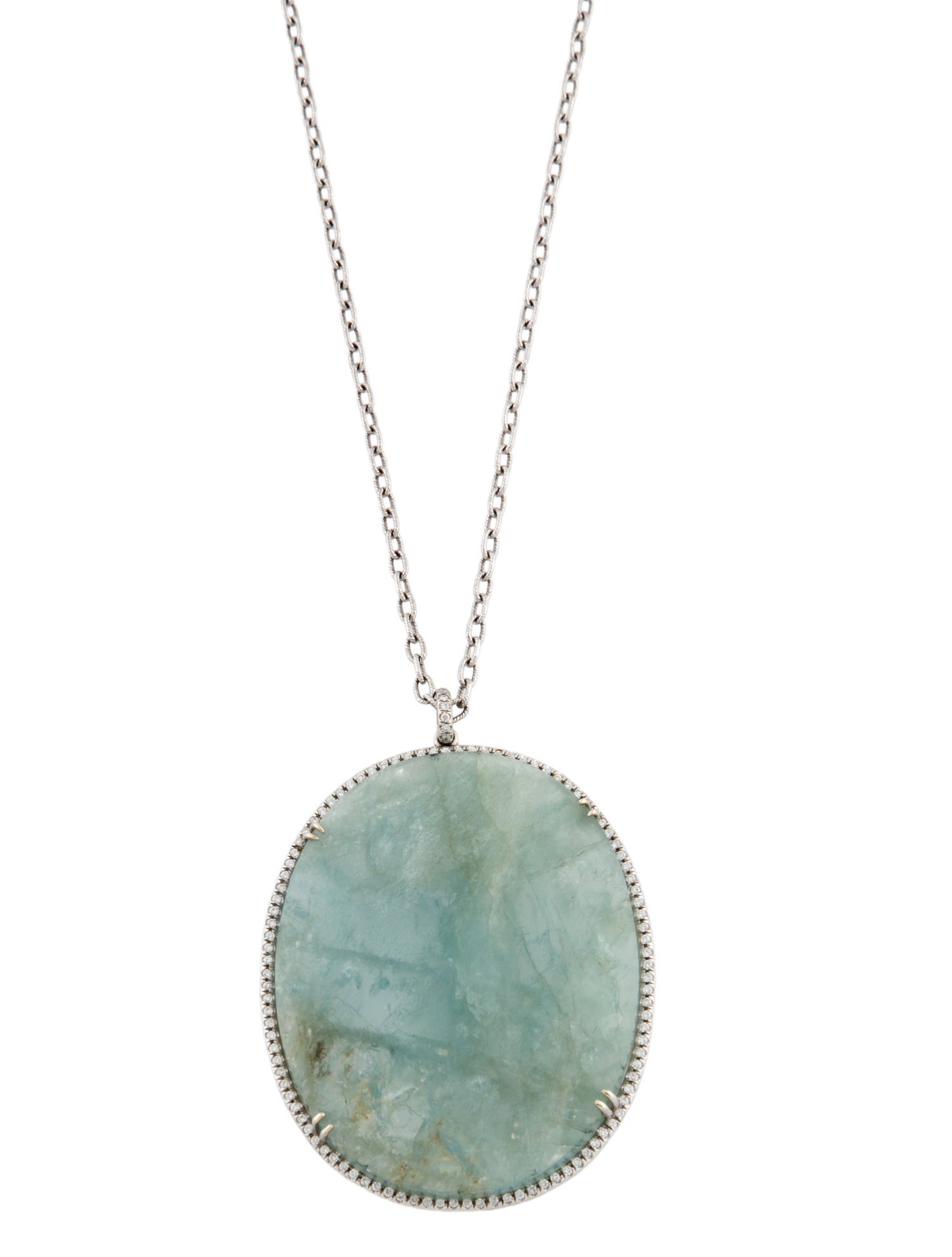 Lauren K 18K Diamond & Aquamarine Pendant Necklace